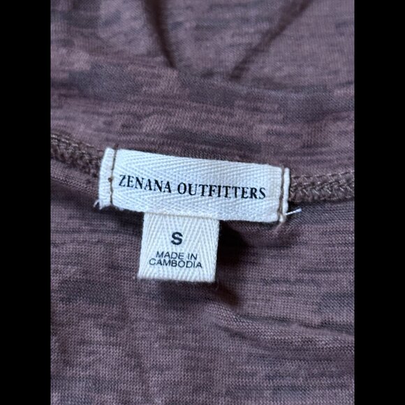 Zenna Top Small Womens Brown V Neck Basic Lightweight Tee - Picture 6 of 7